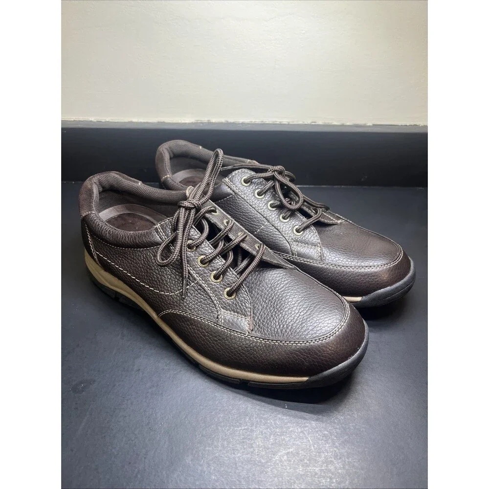 ADRIAN Men's Brown Leather Upper Wide Dress Casual‎ Shoes US 11W